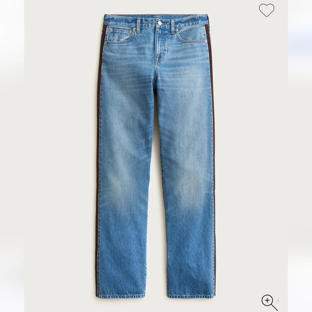 NWT J.Crew Women’s Mid-rise relaxed straight jean with suede stripe Sz 29 $168 - Picture 2 of 5